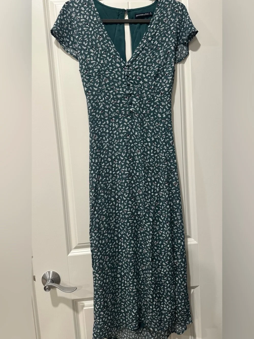 Abercrombie & Fitch Teal Floral Maxi Dress Sz Small